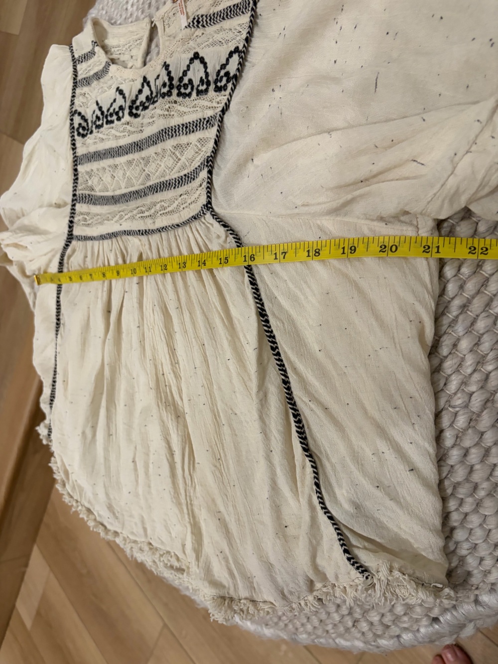 Free People Cyprus Avenue Ivory Embroidered Top Size Medium - Picture 5 of 14